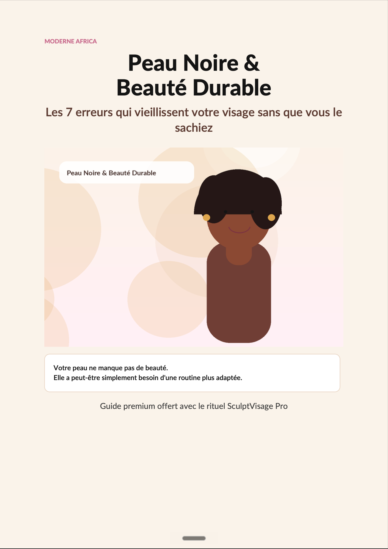 Ebook : Peau Noire & Beauté Durable - Les 7 erreurs qui vieillissent votre visage sans que vous le sachiez. MA